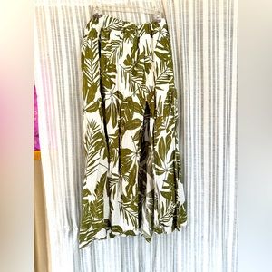 Green and white skirt